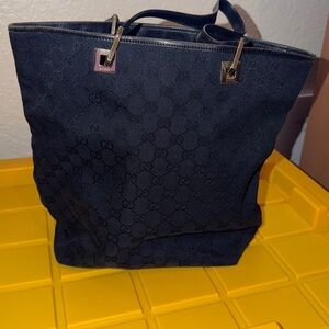Gucci Black Tote with Gold Accents